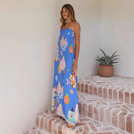 Summer New Style Tube Top Long Dress Women's