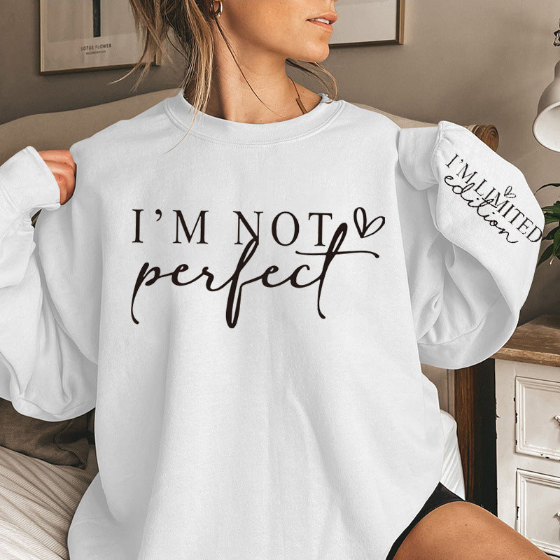 Grænseoverskridende moderigtig sweater med bogstavprint til kvinder