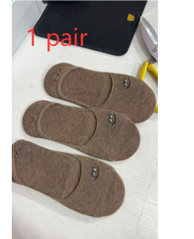 Funny embroidered shallow mouth invisible boat socks