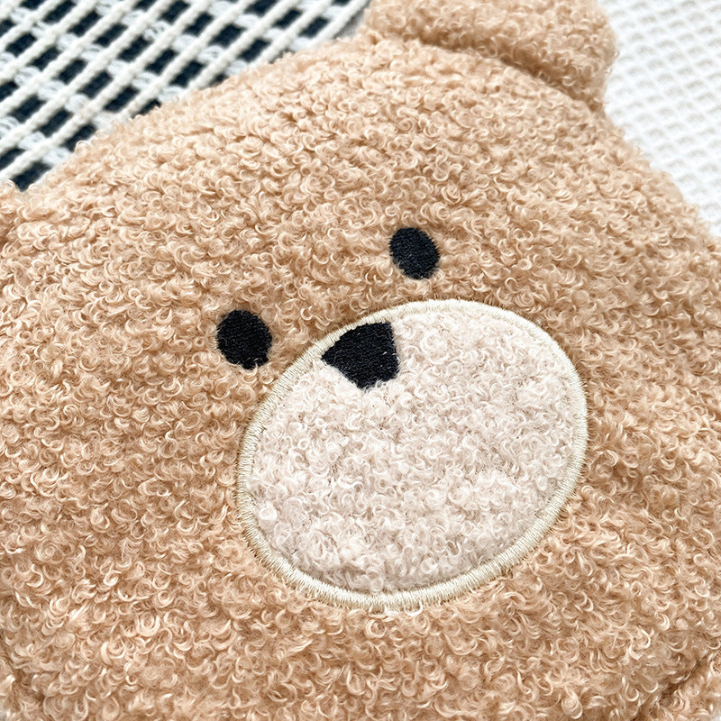 Cute Plush Embroidery Little Bear Pattern Bag
