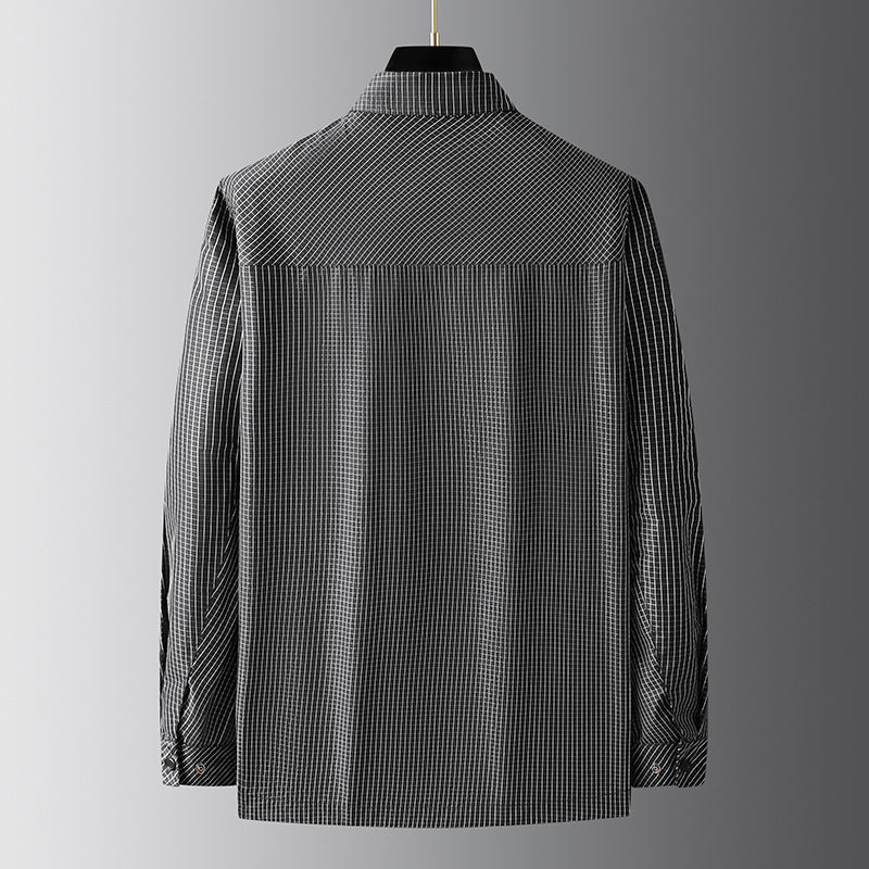 Plus Size Men's Clothing Loose Stand Collar Coat