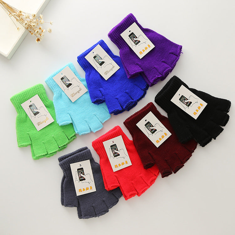 Solid Color Magic Gloves Warm Dew Finger Plush