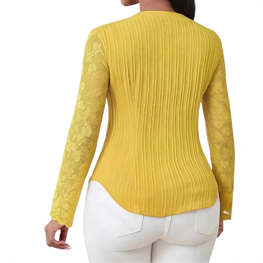 Gennembrudt langærmet V-hals cardigan