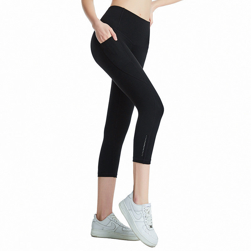 High Waist Hip Raise Reflective Dot Fitness Pants
