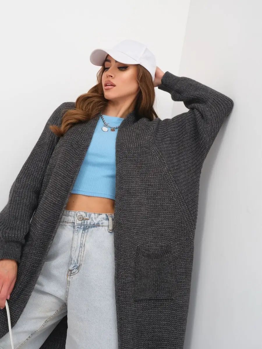 Women's Long Knitted Cardigan Buckle-free Coat