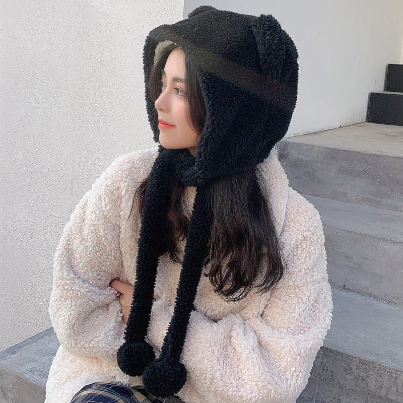 Women's Fashion Small Bear Ear Protection Hat