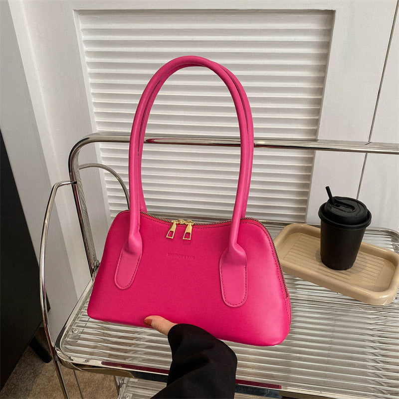 Solid Color Shoulder Underarm Small Square Bag