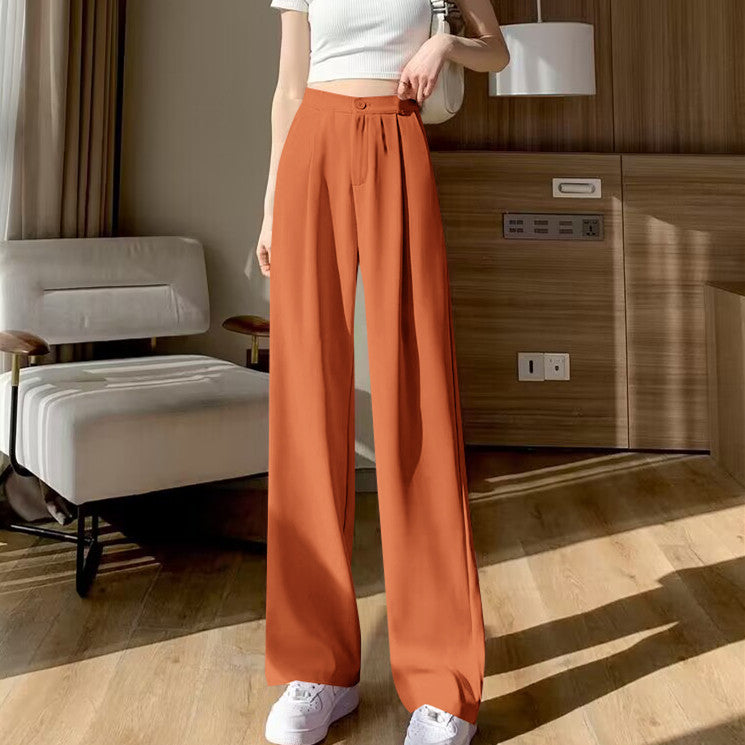 Suit Straight-leg Pants Women's Mid-waist Drape
