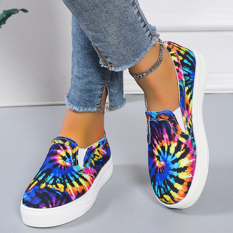 Casual Large Size Canvas Shoes Women's Flat Bottom