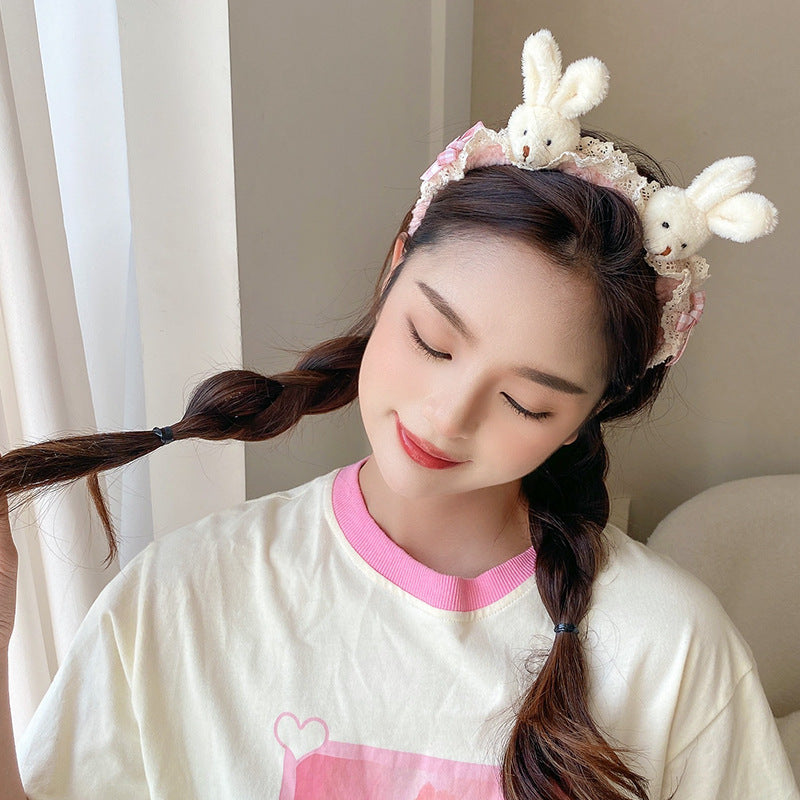 Internet Celebrity Face Wash Mask Special Plush Headband