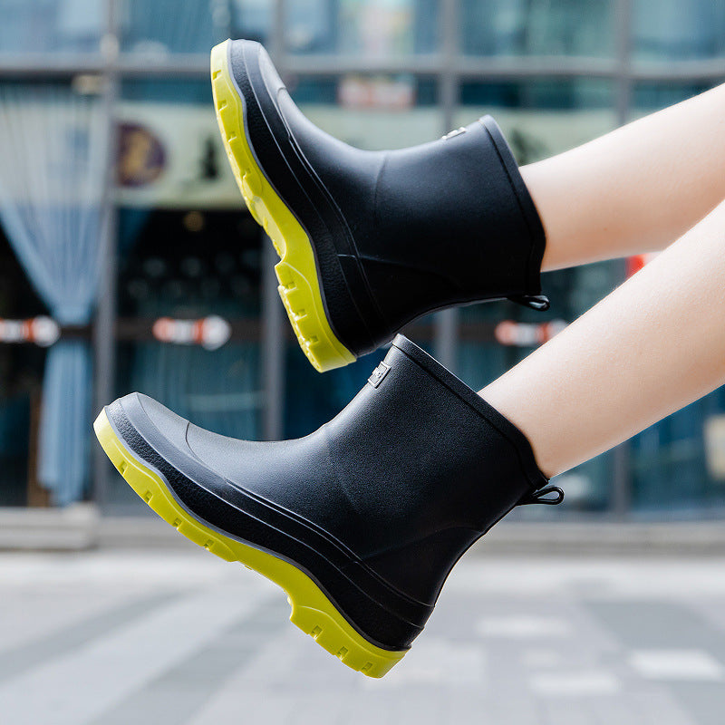 Female Short Non-slip Waterproof Rubber Shoes