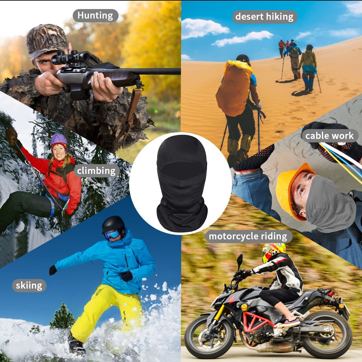 Skimaske Unisex Balaclava Motorcykel Stilfuld Og Let Beskyttende Støvskjold