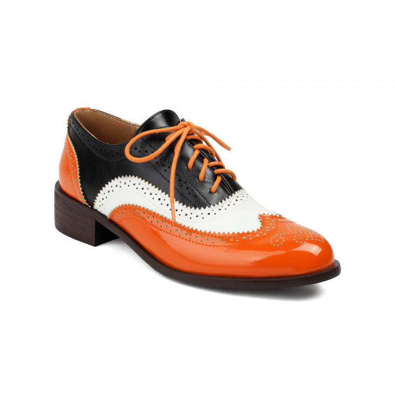 Color-block Laced Brogue Deep-toe Women's