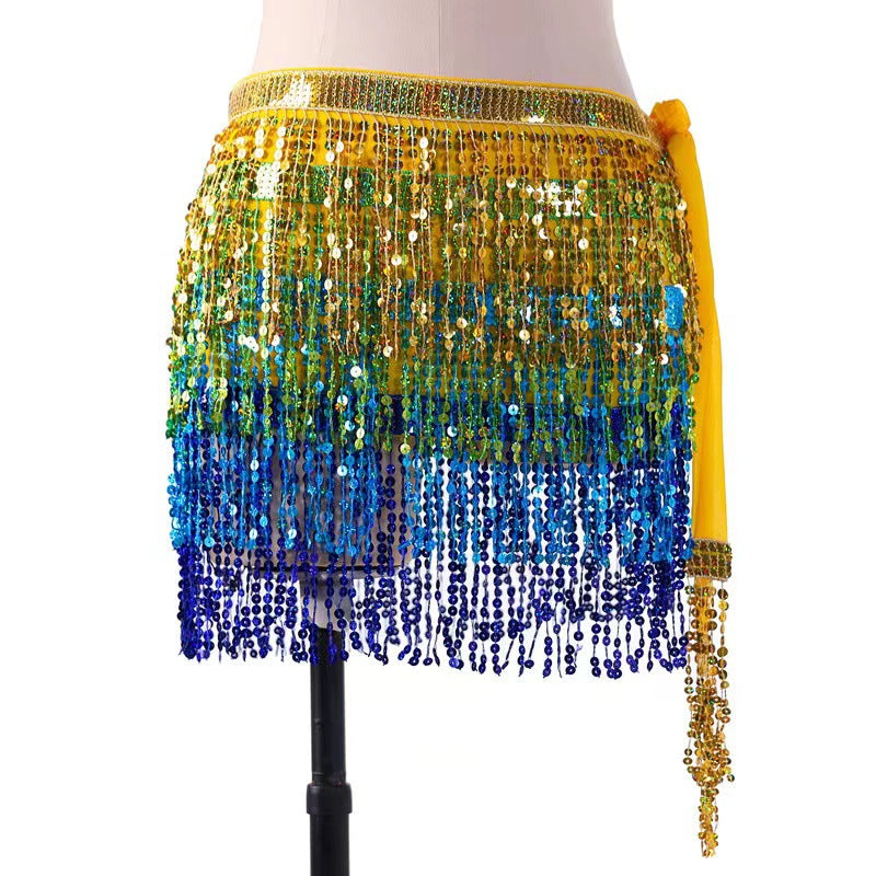 Halloween Indian Dance Hip Scarf Bohemia Sequins