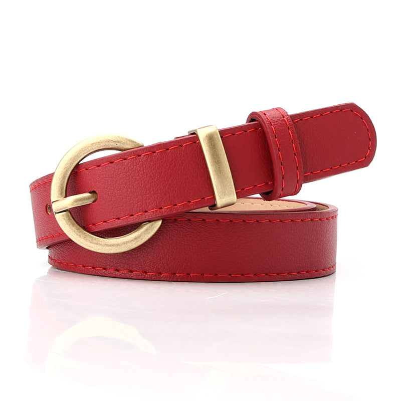 Student Trousers With Decorative Belt Women's Casual Pin Buckle Belt