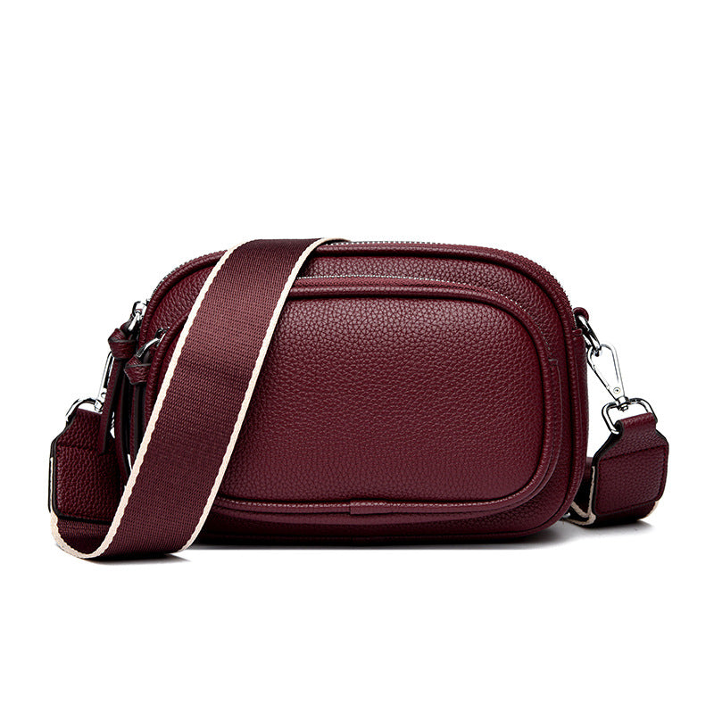 Simple And Versatile Crossbody Texture Multi-layer Small Square Bag