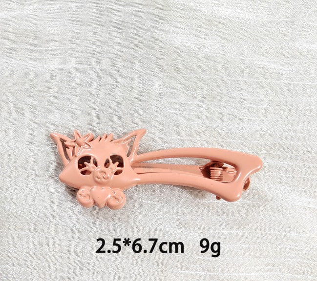 Cartoon cream hair clip-skull-purple-zinc alloy-1 piece