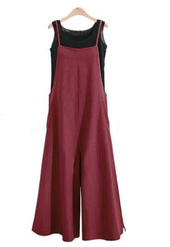 Simple Women's Wide-leg Suspender Jumpsuit