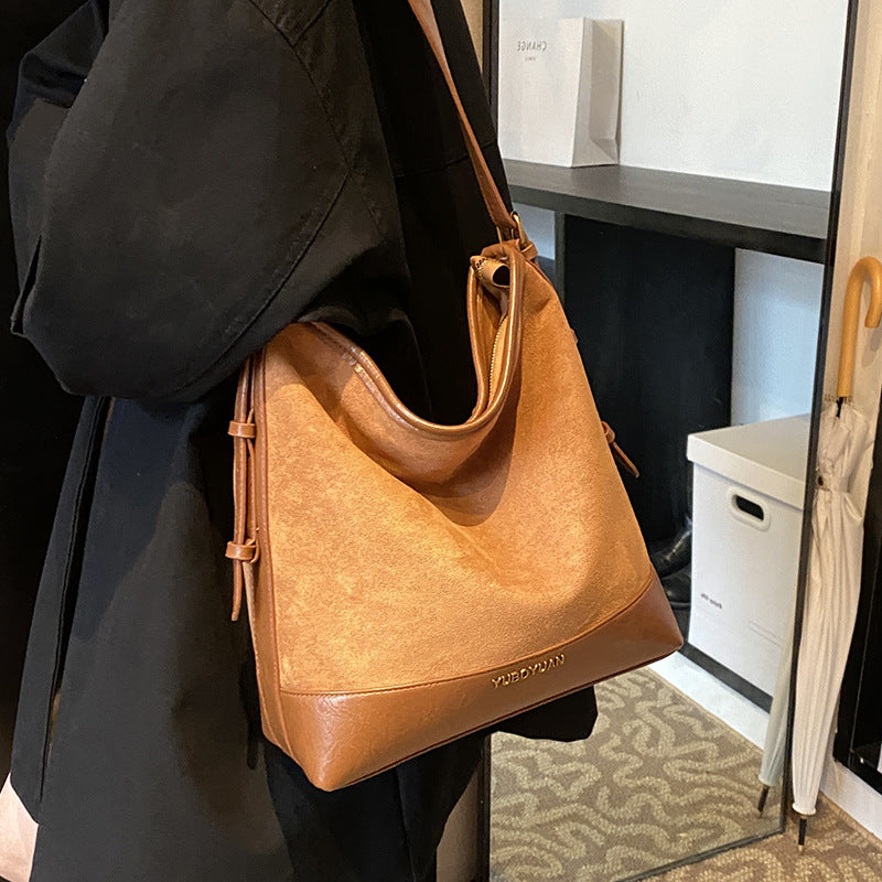 Casual Retro Suede Large Capacity Bag Women's All-match