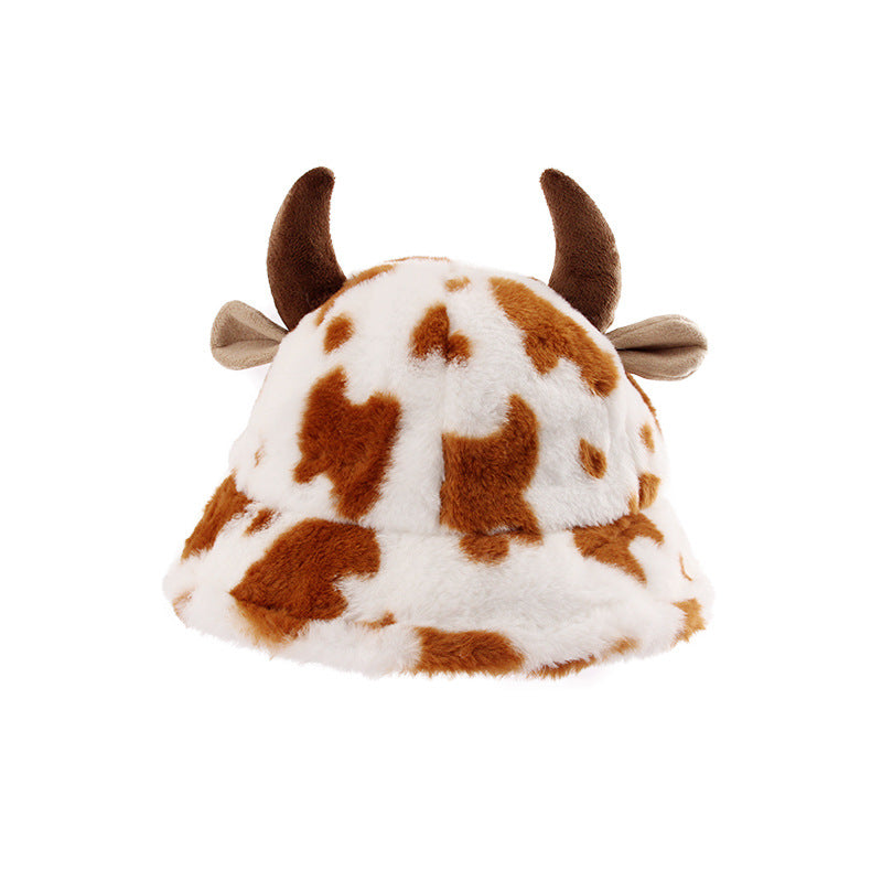 Women's Cow Croissant Print Bucket Hat