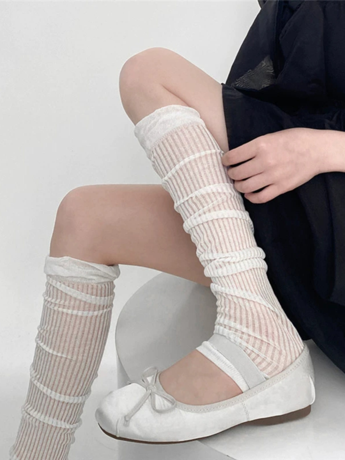 Temperament Bubble Screw Type Vertical Bar Foot Sock