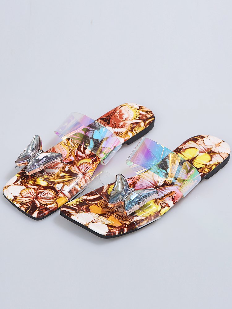 Women's Sandals New Serpentine Flower Flat Bottom
