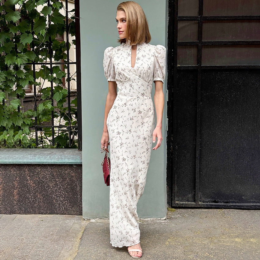 High-end European And American-style Fashionable Floral Dress
