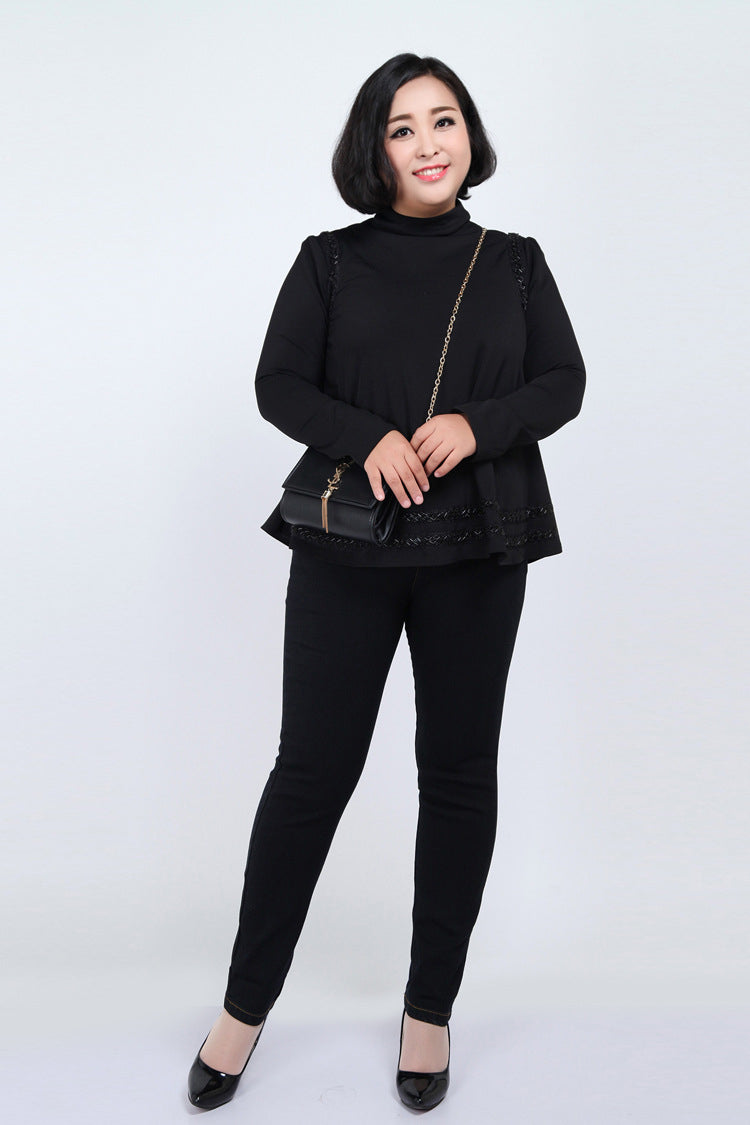 Extra-large Women's High-waisted Jeans Length