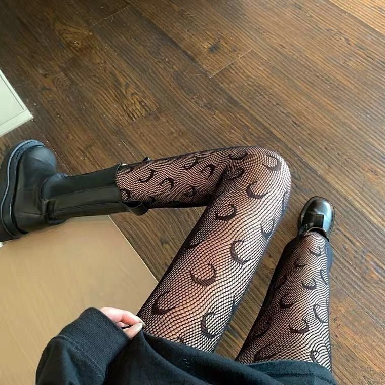 Hollow Lace Mesh Stockings Bottoming Pantyhose Japanese Lolita Retro
