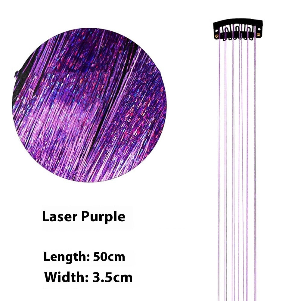 European And American Gold And Silver Wire Clip Wig Female Laser Wire