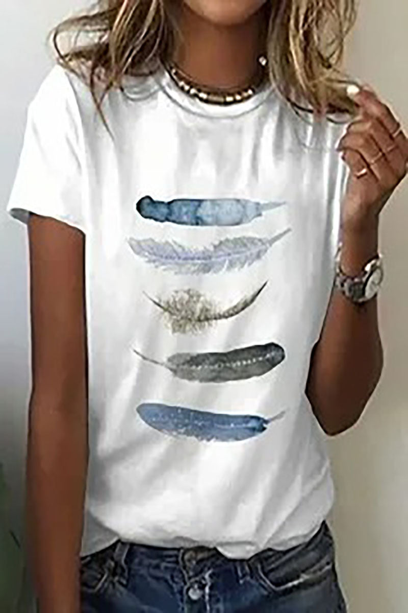 Round Neck Women's Short-sleeved T-shirt Loose Casual