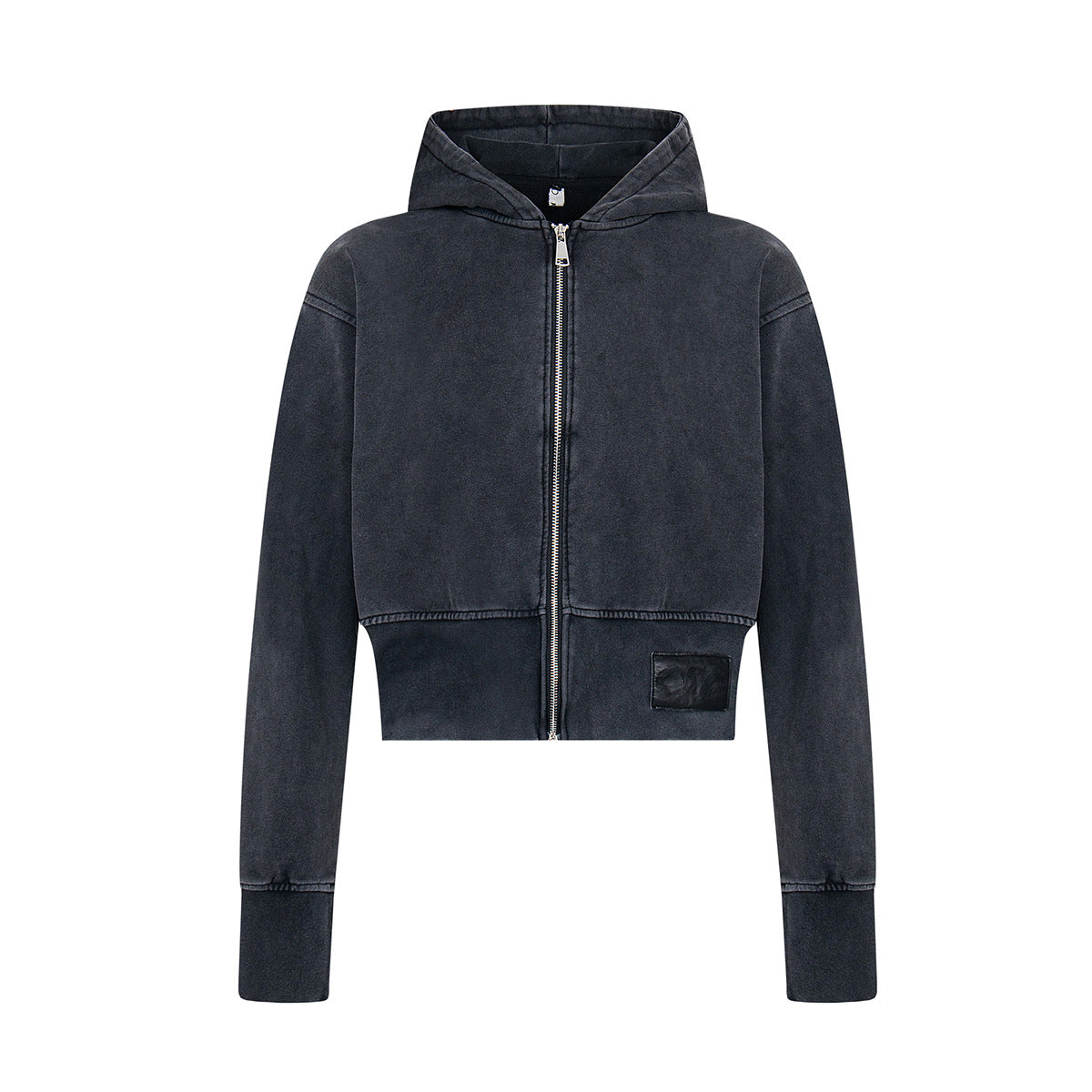 Men's Washed Old Cardigan Zipper Hoodie Short