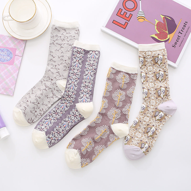 Fragrant High Tube Cotton Socks Trendy Mori Series