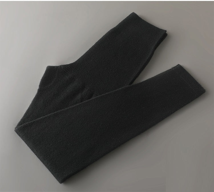 Efterårs- og vinter-dameuld-bukser varme ni-punkts leggings