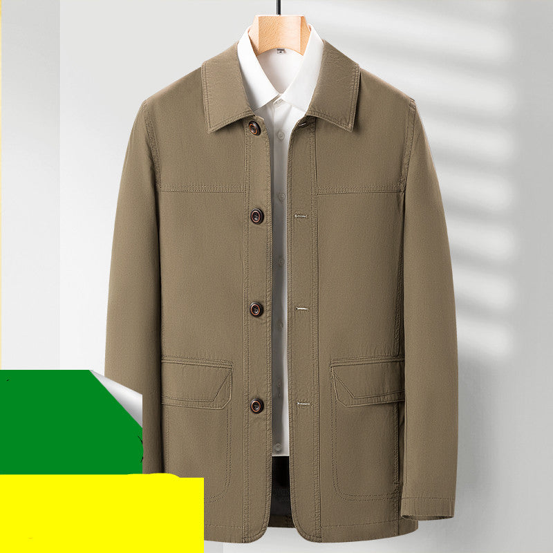 Spring And Autumn Style Middle Aged And Elderly Men Lapel Top