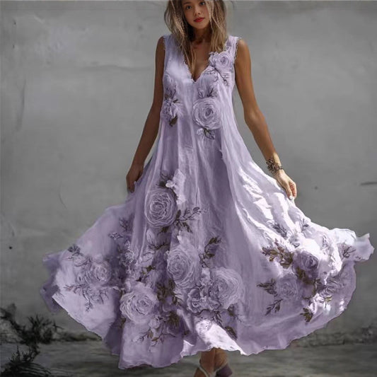 Womens Floral Print Dress Elegant And Chic