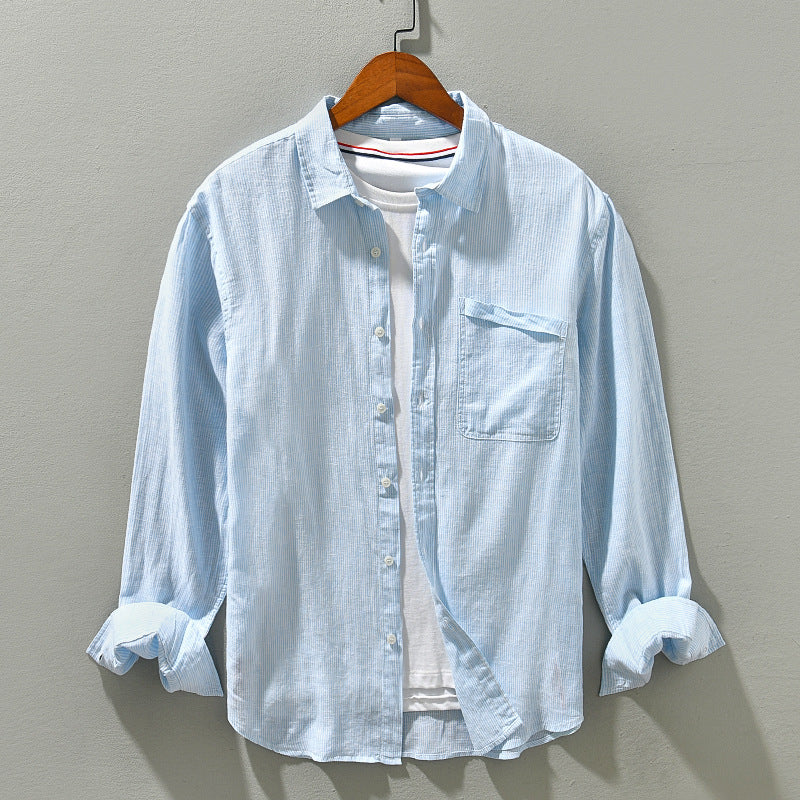 Thin Striped Simple Shirt Comfortable