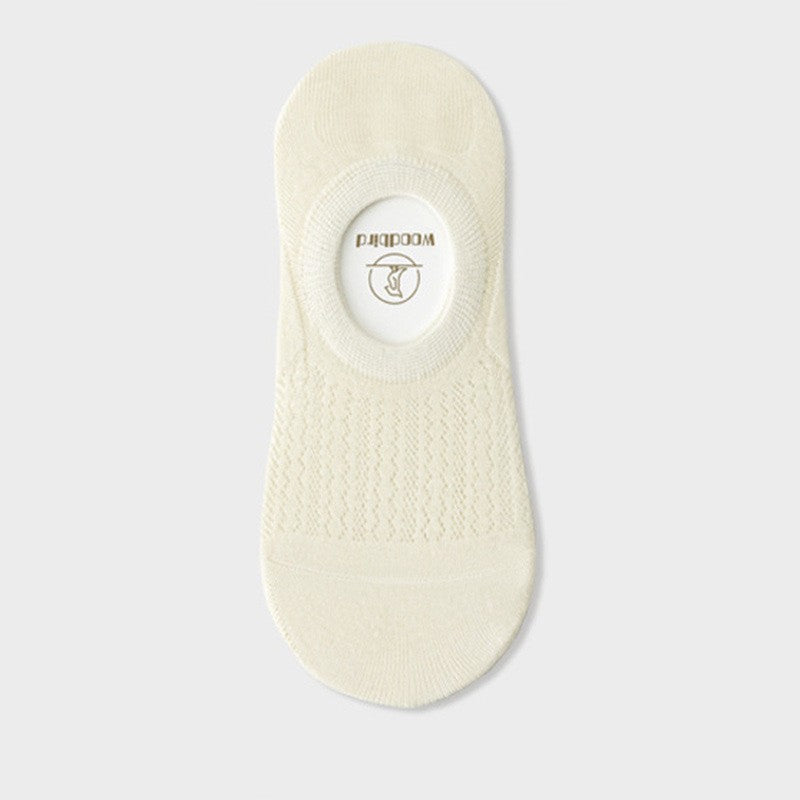 Women's Summer Mesh Thin Invisible Socks Solid Color Breathable Low-Top Silicone Non-Slip No-Slip Short Socks