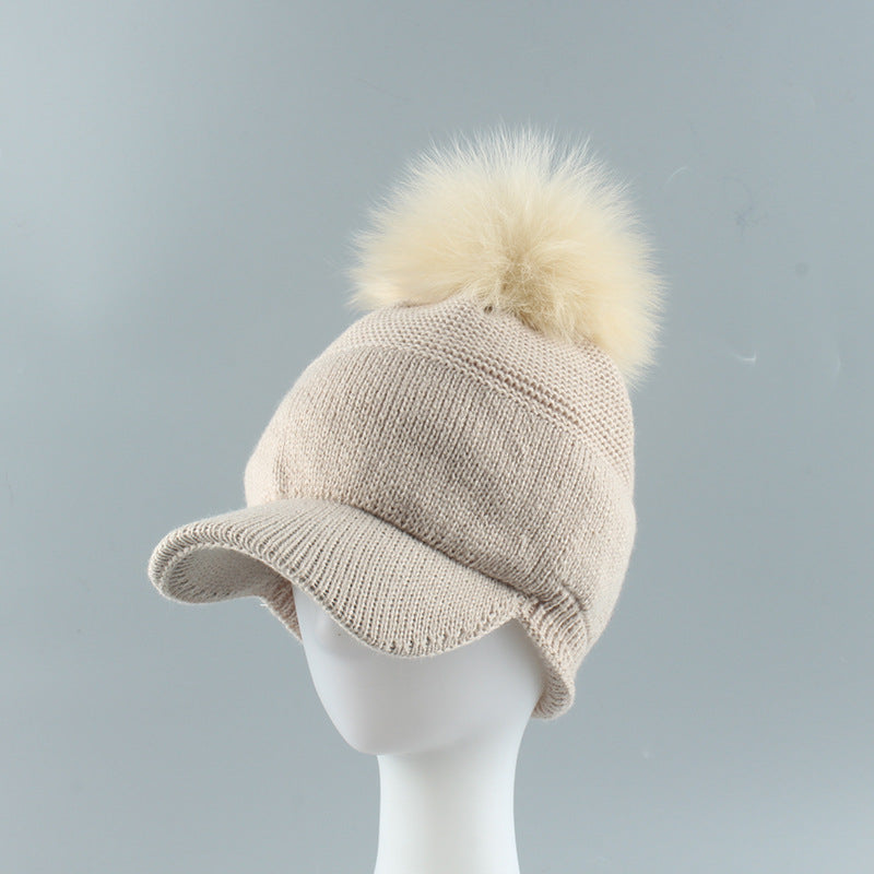 Autumn And Winter Plush Curved Brim Women's
