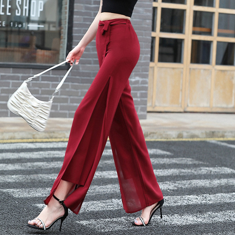 High Waist Drape Loose Double Pants