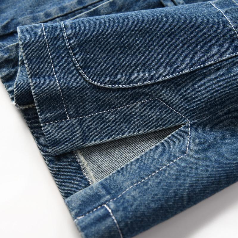 Cotton Washed Casual Stand-Collar Denim Shirt