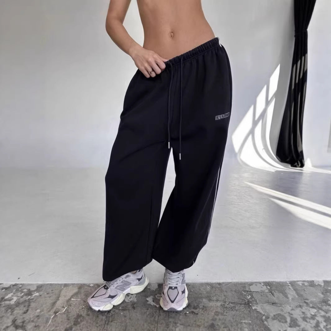 Draping Straight-leg Casual Pants Versatile Jogger-style Sweatpants