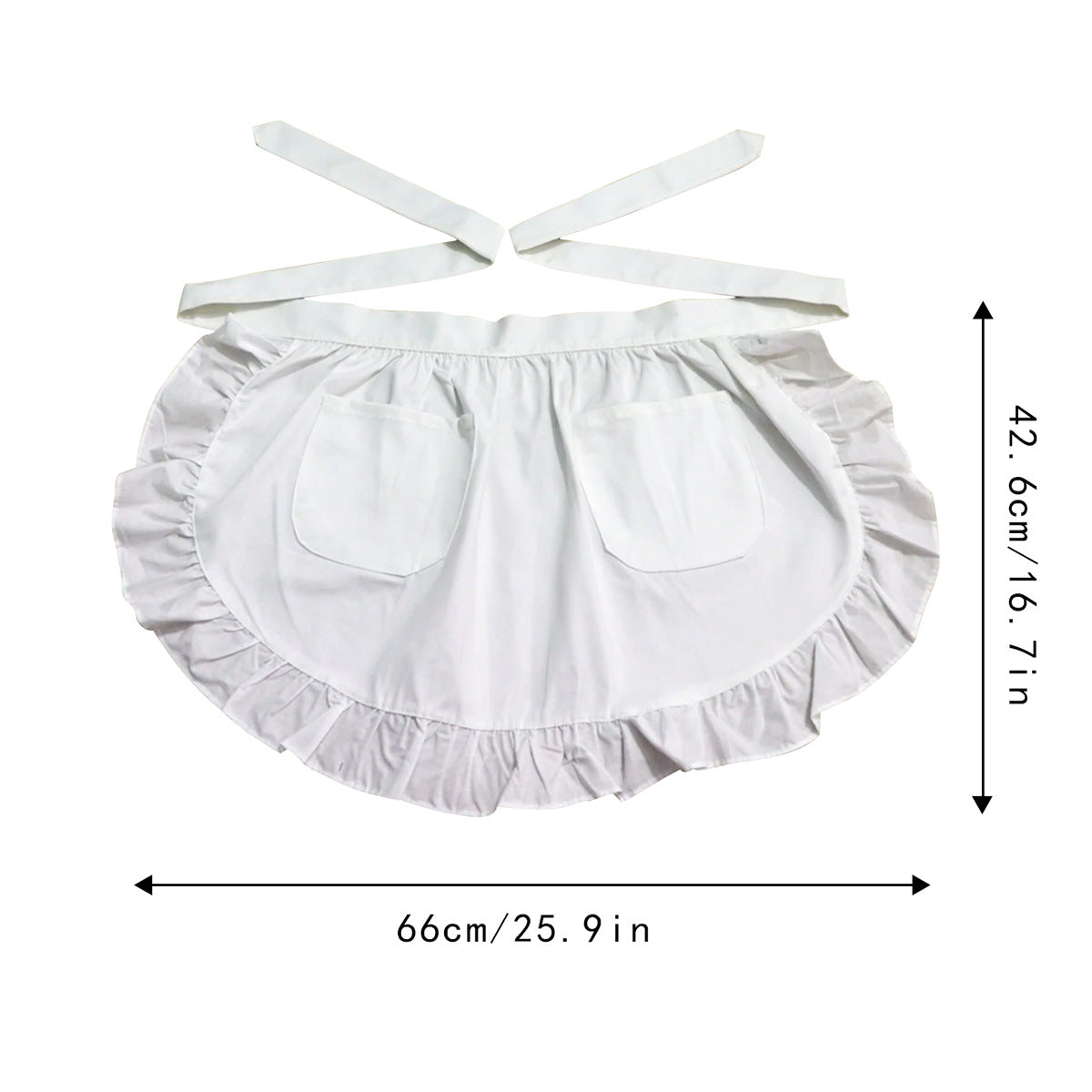 Women's European-style Half-length Flounce Double-pocket Apron
