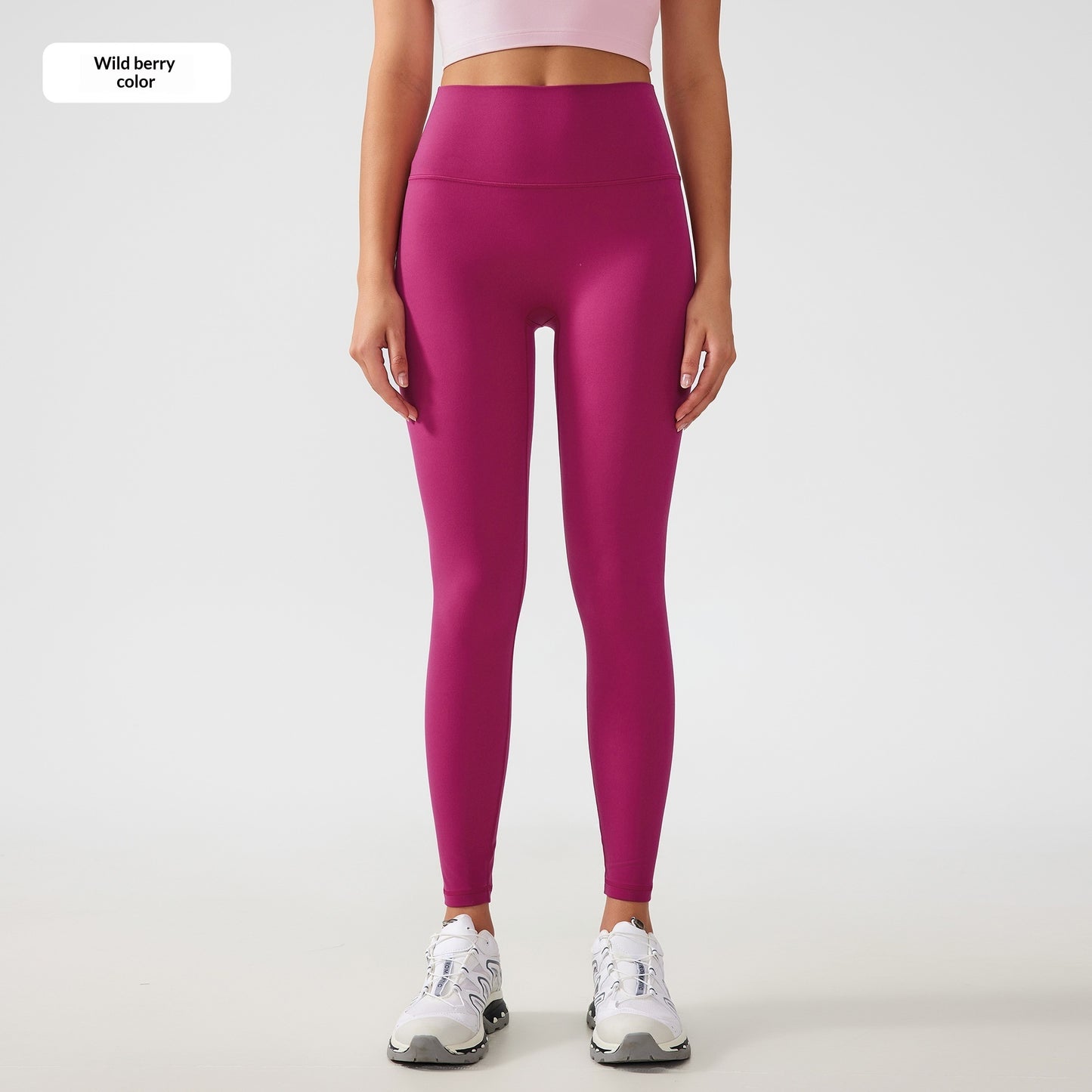 One Size Fits All Nude-Feel High-Waist Yoga Pants Tummy-Control Hip-Lifting For Fitness