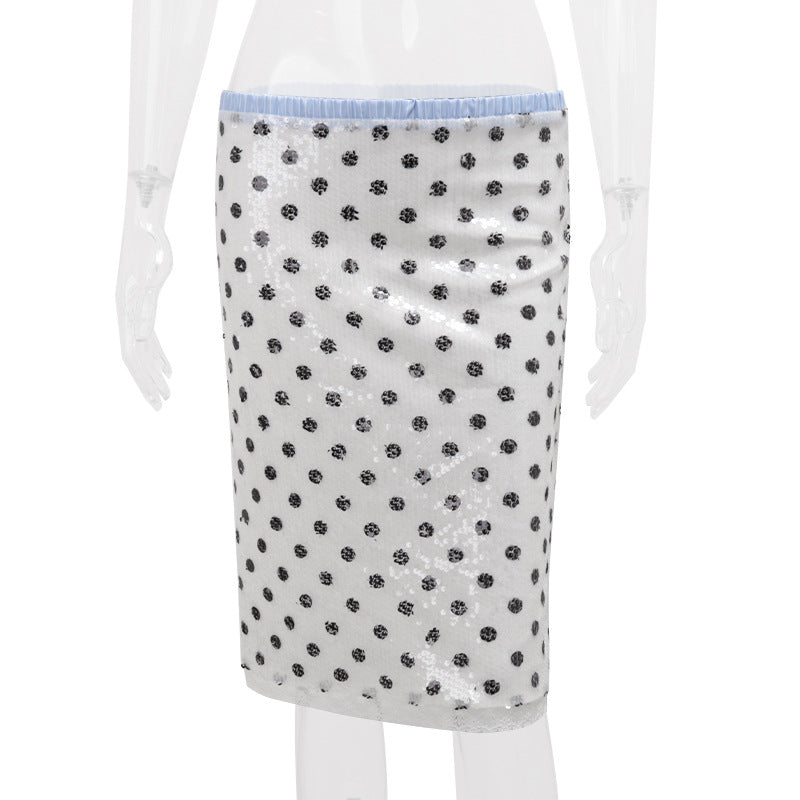 Women's Fashion Retro Dots Printed Low Waist Slim Slimming All-match Tutu