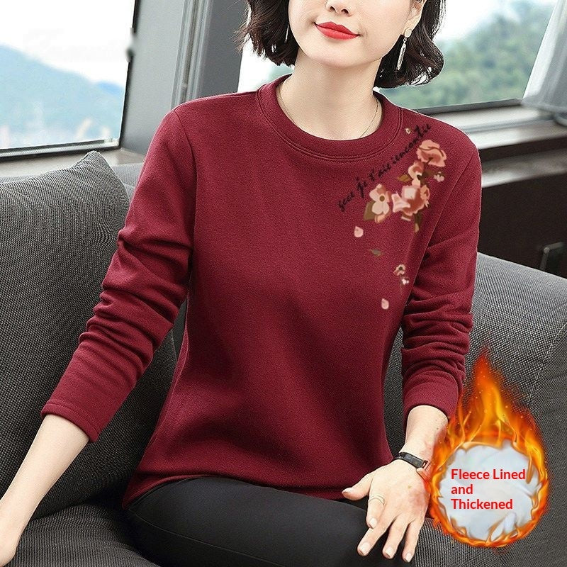 Womens Fashion Plus-Size Slim-Fit Long-Sleeve Sweater