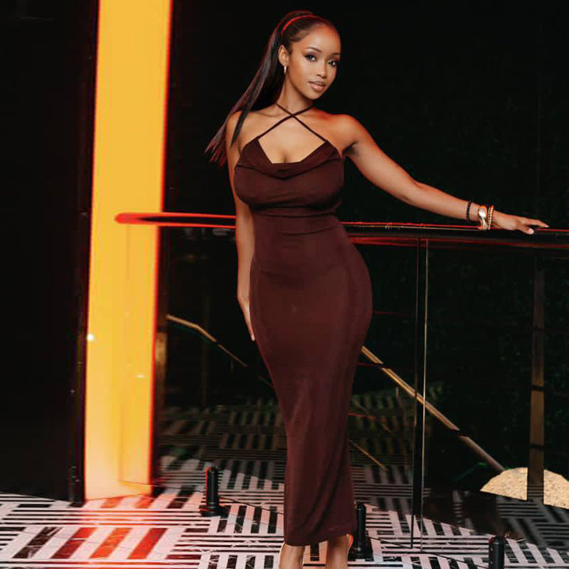 Womens Strapless Sleeveless Bodycon Maxi Dress
