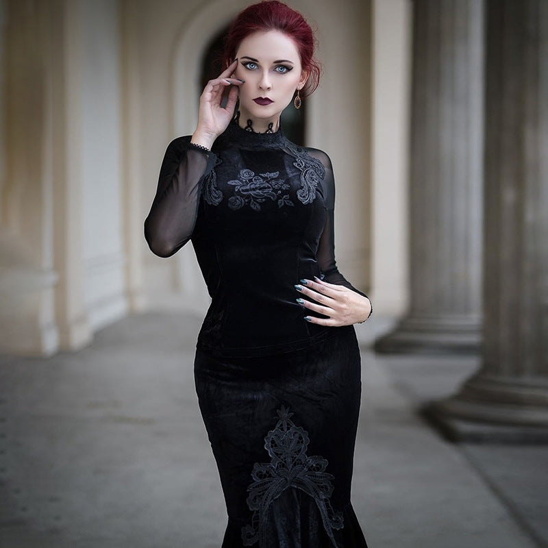 Elegant Slim-fit Præget Flæset Havfrue-nederdel