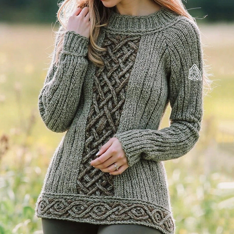 Digital-Print Crewneck Sweater Knitwear  3D