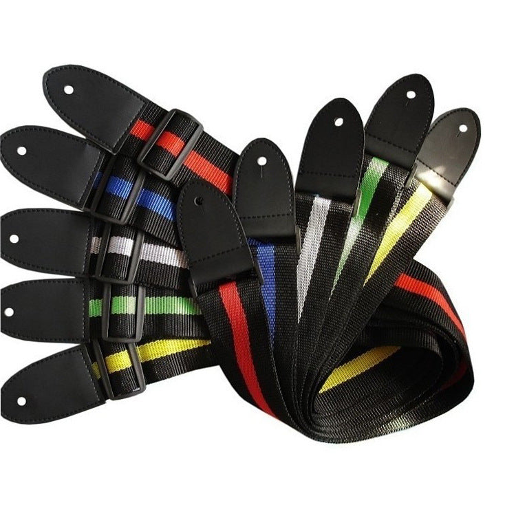 Folk Electric Wooden Guitar Bass Universal Stripe Ukulele Crossbody Strap